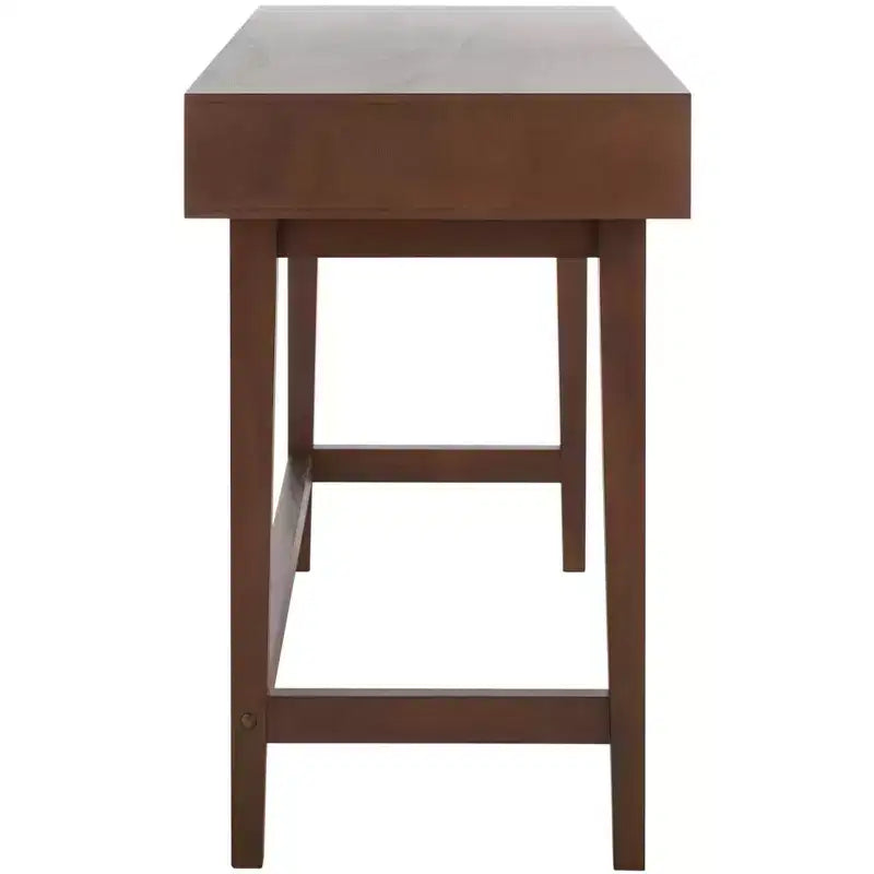 Bureau en bois 3 tiroirs avec grand rangement, finition marron