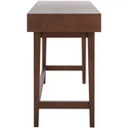 Bureau en bois 3 tiroirs avec grand rangement, finition marron