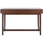 Bureau en bois 3 tiroirs avec grand rangement, finition marron