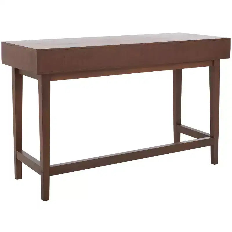 Bureau en bois 3 tiroirs avec grand rangement, finition marron
