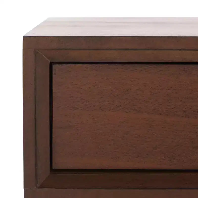 Bureau en bois 3 tiroirs avec grand rangement, finition marron