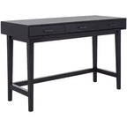 Bureau en bois 3 tiroirs avec grand rangement, finition marron