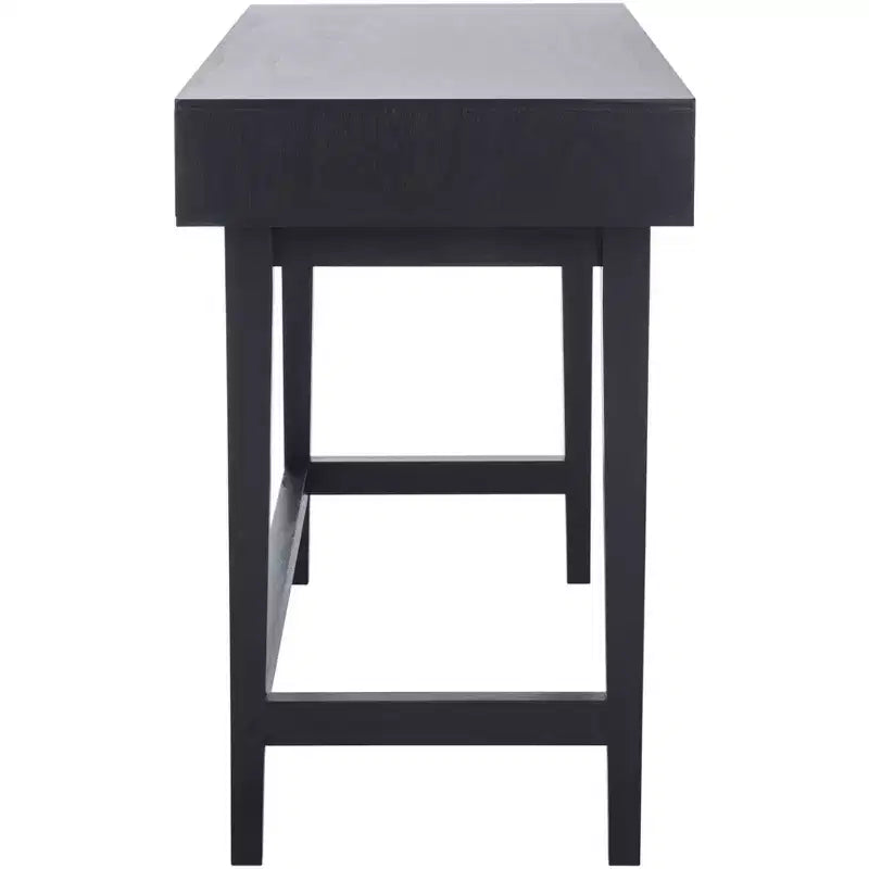 Bureau en bois 3 tiroirs avec grand rangement, finition marron