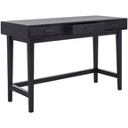 Bureau en bois 3 tiroirs avec grand rangement, finition marron