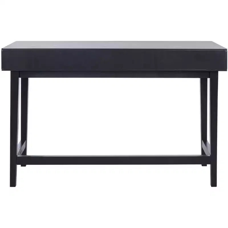 Bureau en bois 3 tiroirs avec grand rangement, finition marron