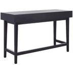 Bureau en bois 3 tiroirs avec grand rangement, finition marron